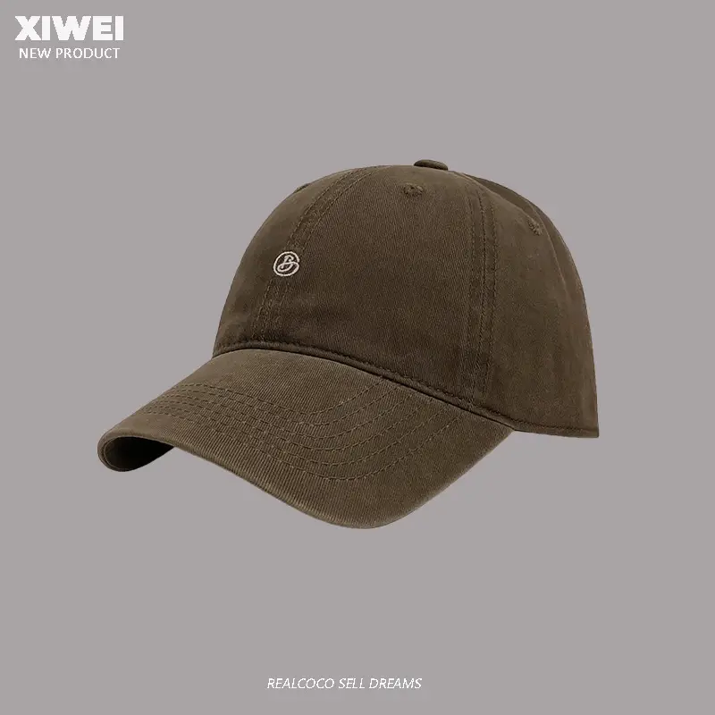 Men Tan Embroidered Baseball Cap 4 Seasons - Image 5
