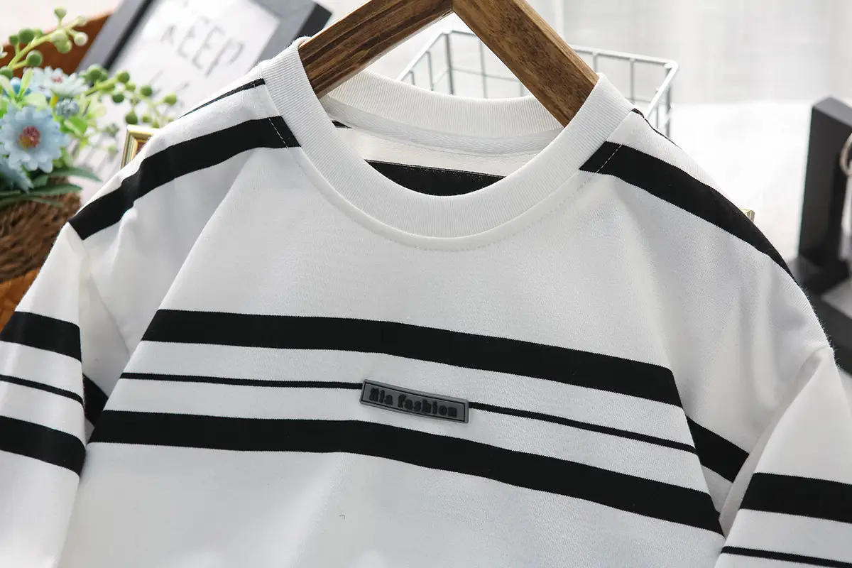2025 Boys Long Sleeve Striped T-Shirt Medium Large — feature 5