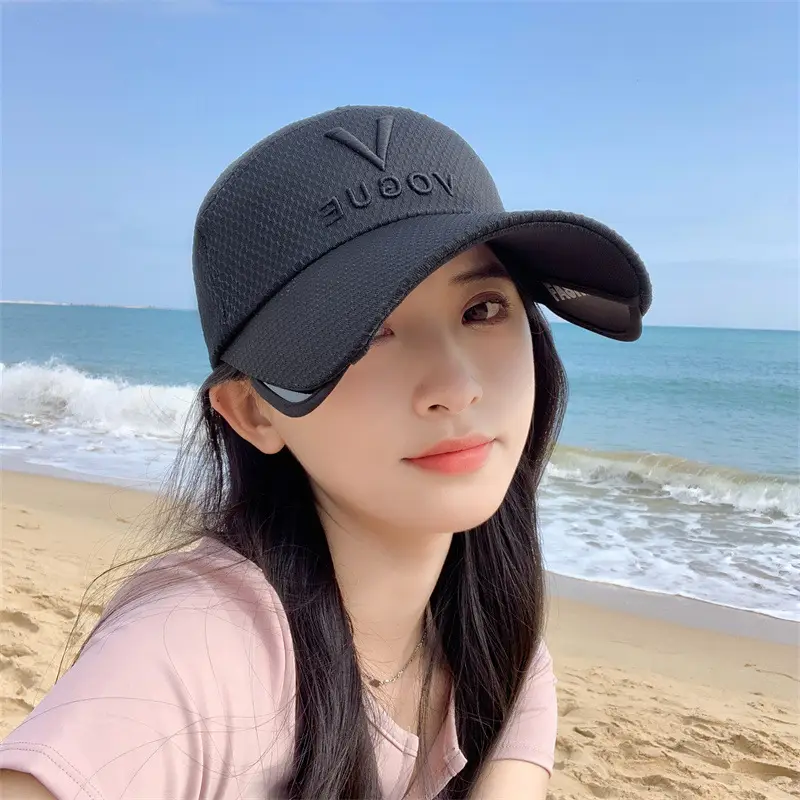 White Mesh Retractable Sun Hat with Brim — feature 9