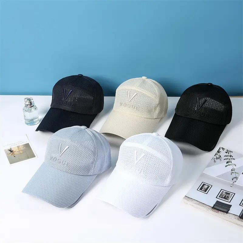 White Mesh Retractable Sun Hat with Brim - Image 4