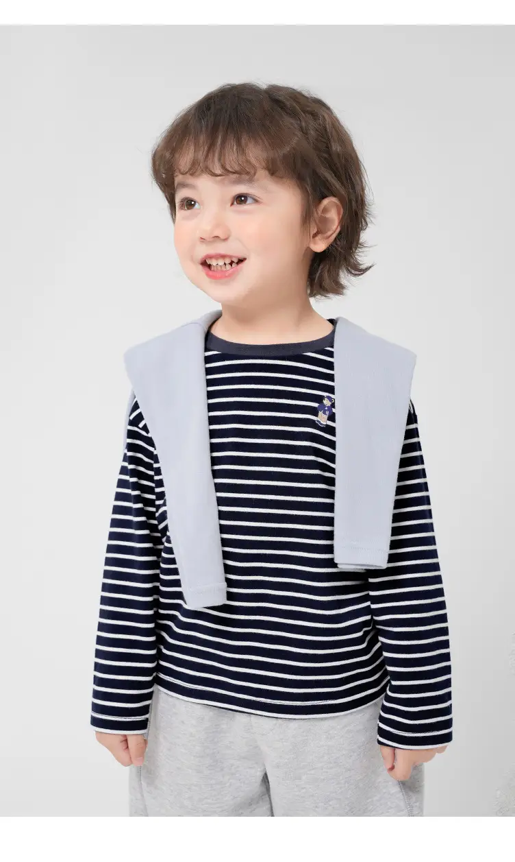 Boys Striped Long Sleeve T-Shirt Kids Toddler Spring — feature 3