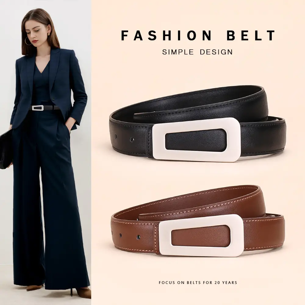 Women's Leather Belt High-End Business Suit Style - Image 7