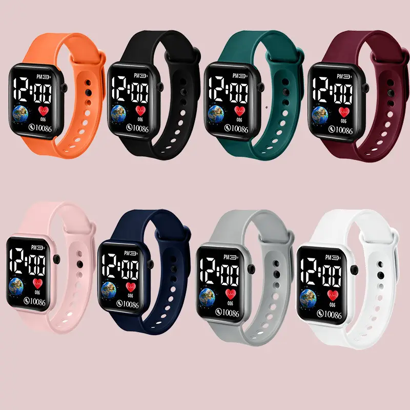 LED Digital Watch with 7-inch Screen Multi Color Straps - Image 9