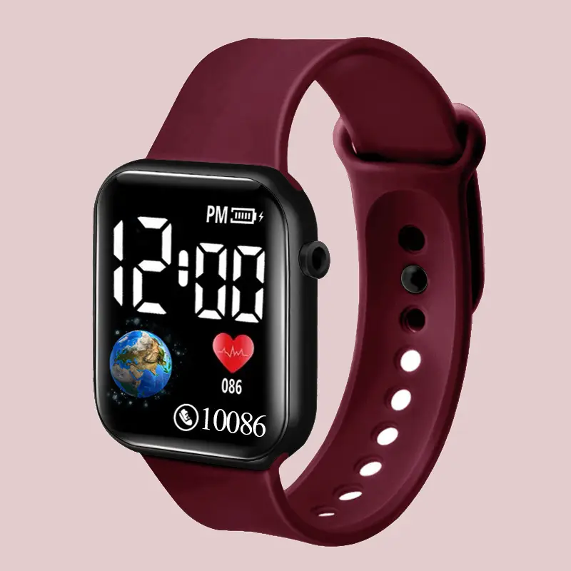 LED Digital Watch with 7-inch Screen Multi Color Straps - Image 2