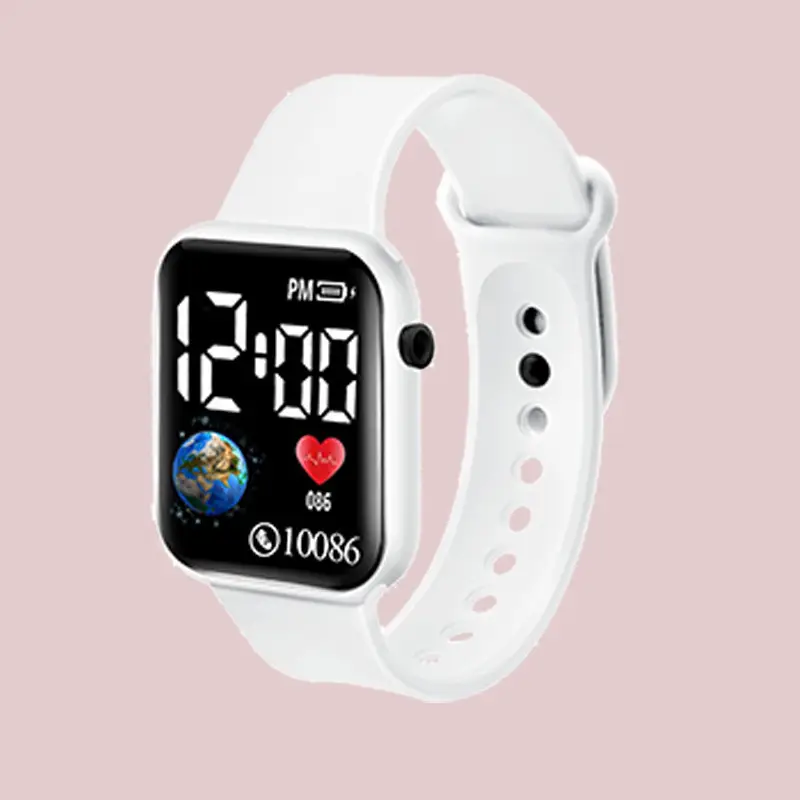 LED Digital Watch with 7-inch Screen Multi Color Straps - Image 3