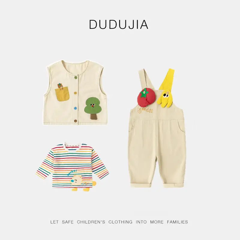 Dudujia 3-Piece Baby Outfit Set Blue White - Image 8
