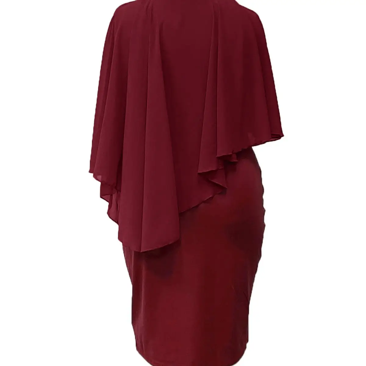 2025 Purple Chiffon Shawl Hip Plus Size Dress