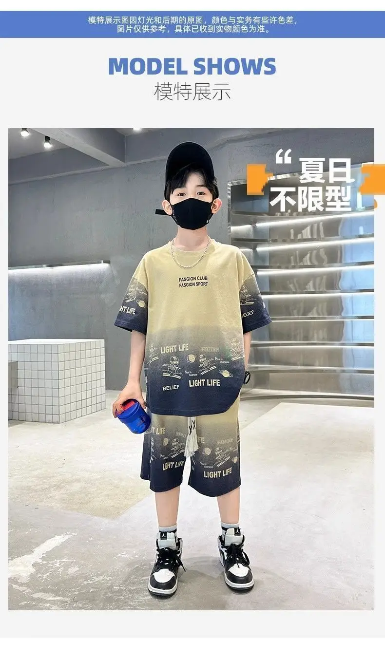 Kids Boys Printed T-Shirt Shorts Set Summer Cool Fashion — feature 15