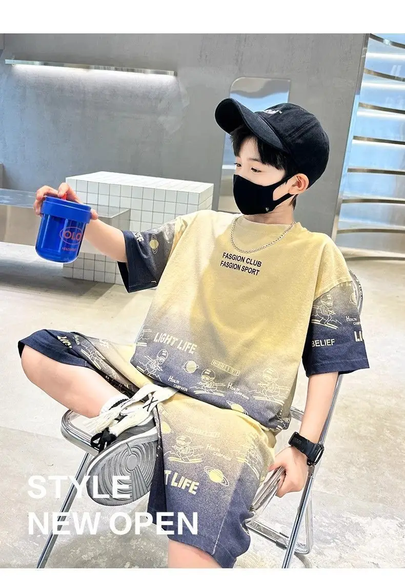 Kids Boys Printed T-Shirt Shorts Set Summer Cool Fashion — feature 4