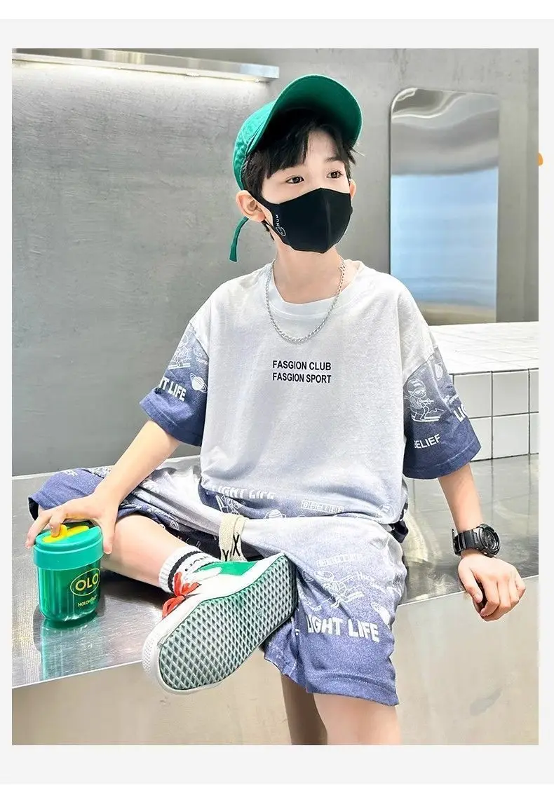 Kids Boys Printed T-Shirt Shorts Set Summer Cool Fashion — feature 6