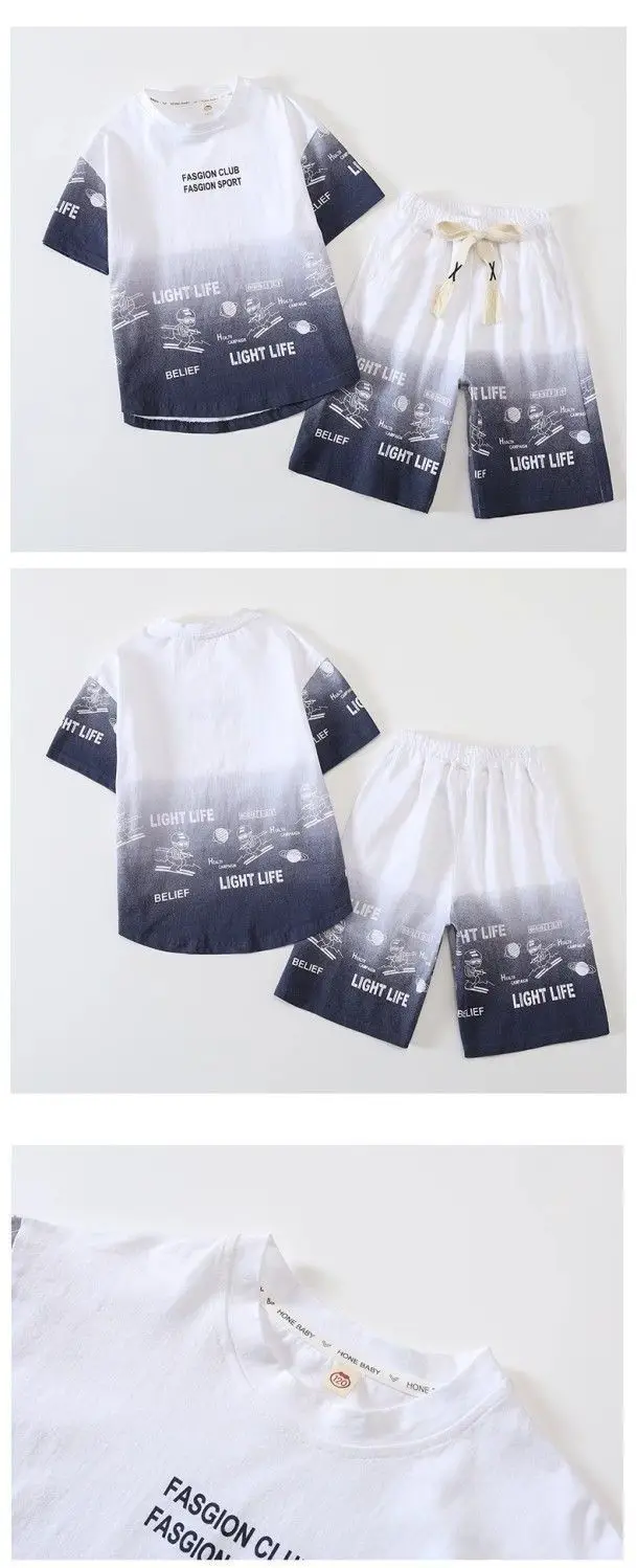 Kids Boys Printed T-Shirt Shorts Set Summer Cool Fashion — feature 8