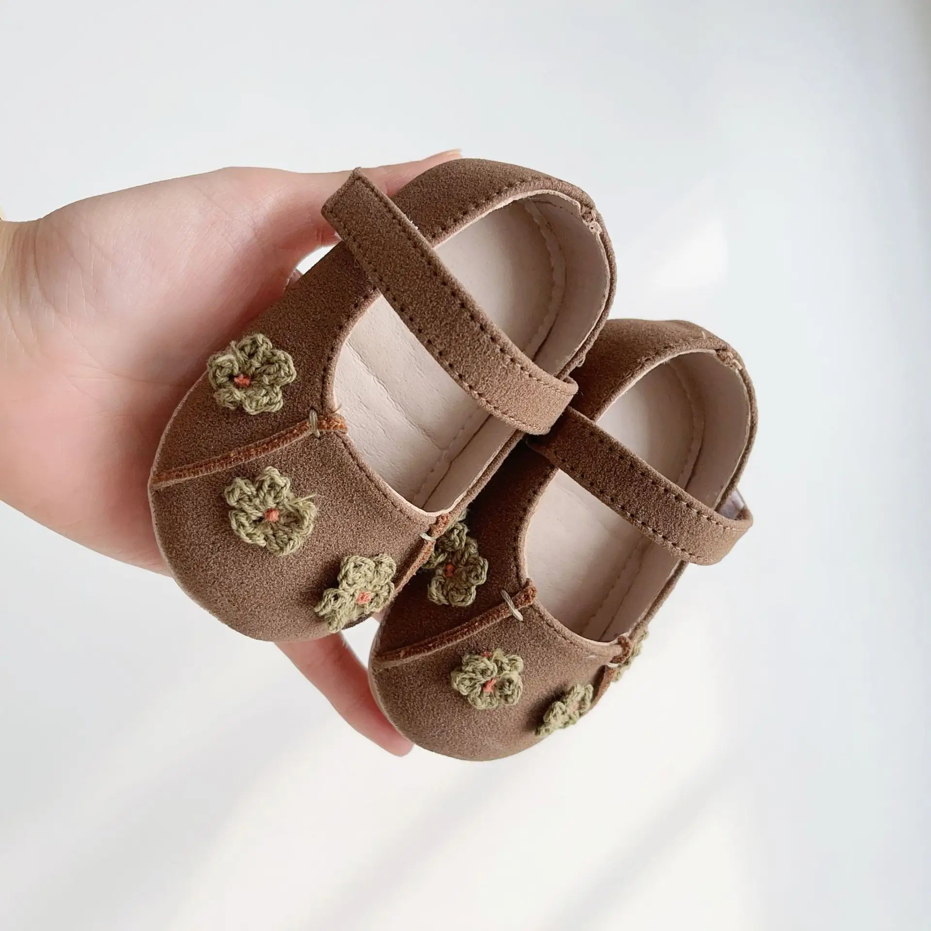 Baby Bow Shoes Brown Non-Slip Soft Sole