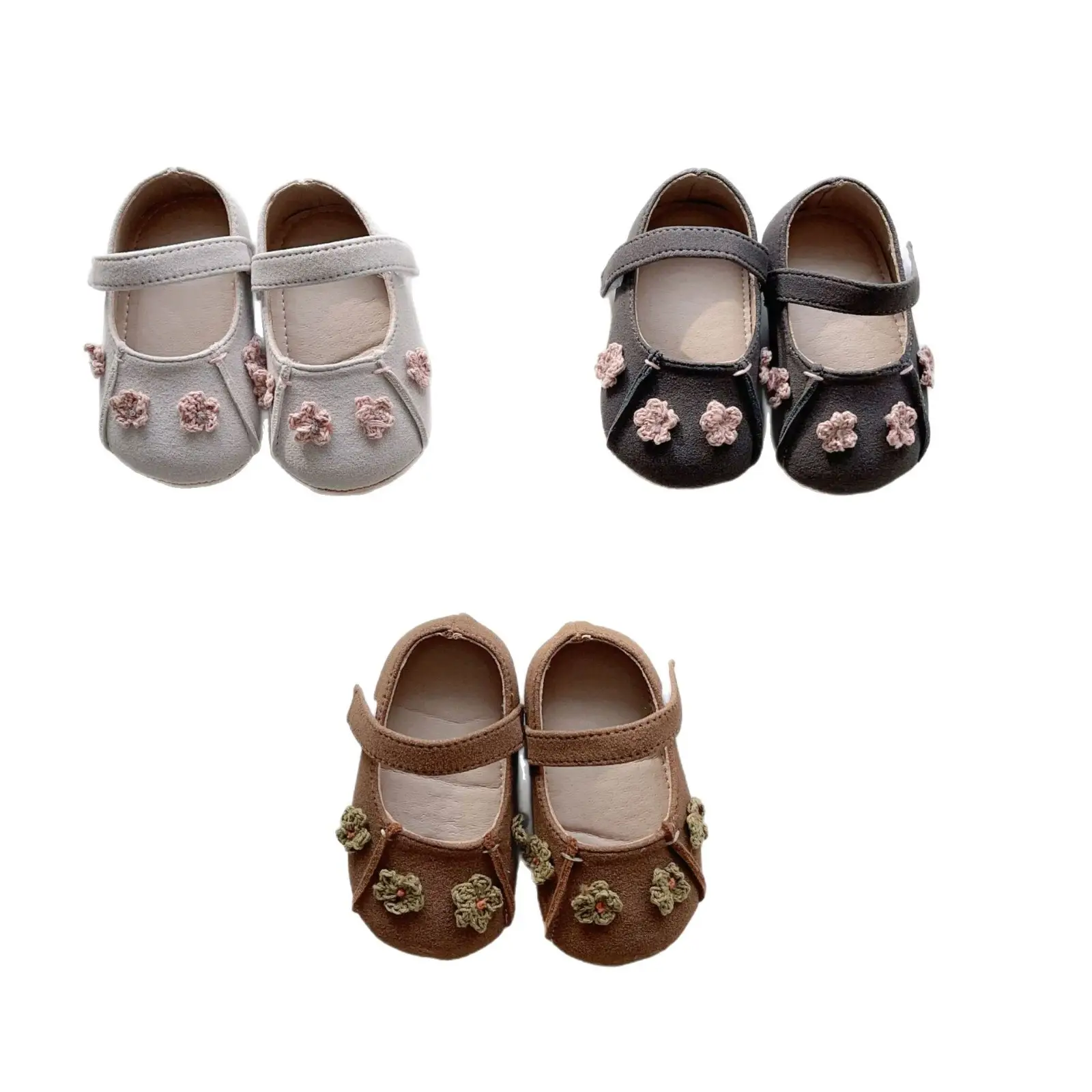 Baby Bow Shoes Brown Non-Slip Soft Sole