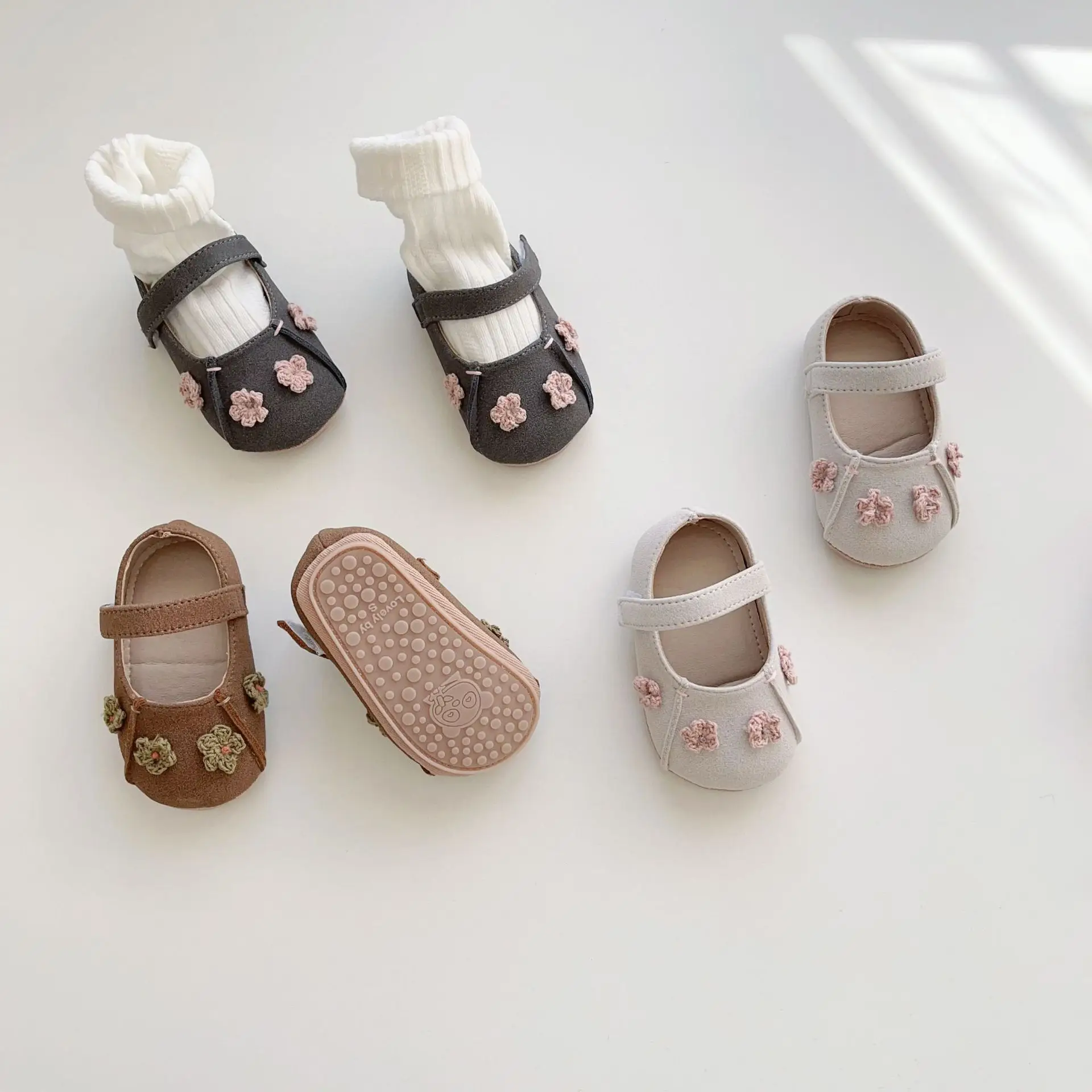 Baby Bow Shoes Brown Non-Slip Soft Sole — feature 12