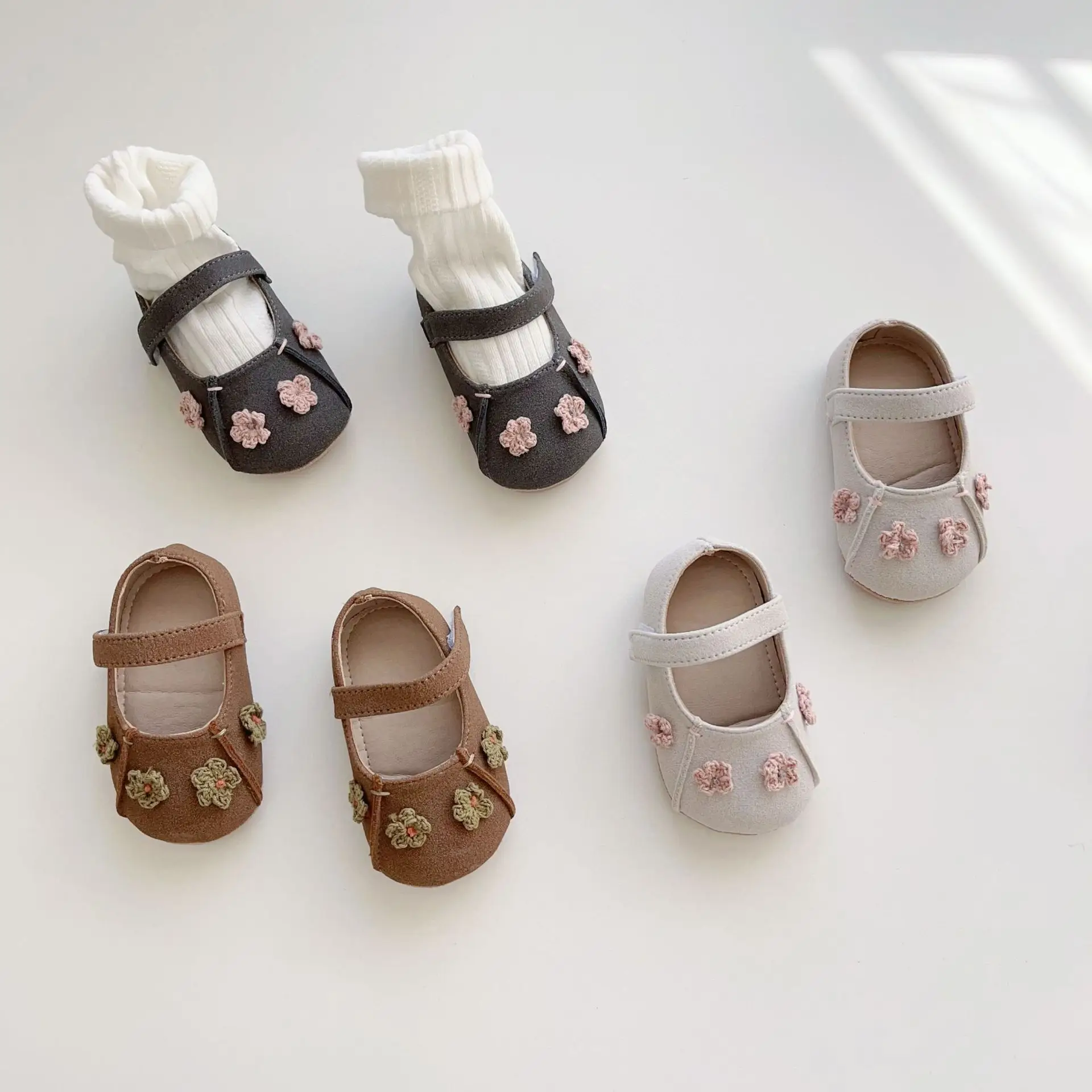 Baby Bow Shoes Brown Non-Slip Soft Sole — feature 2