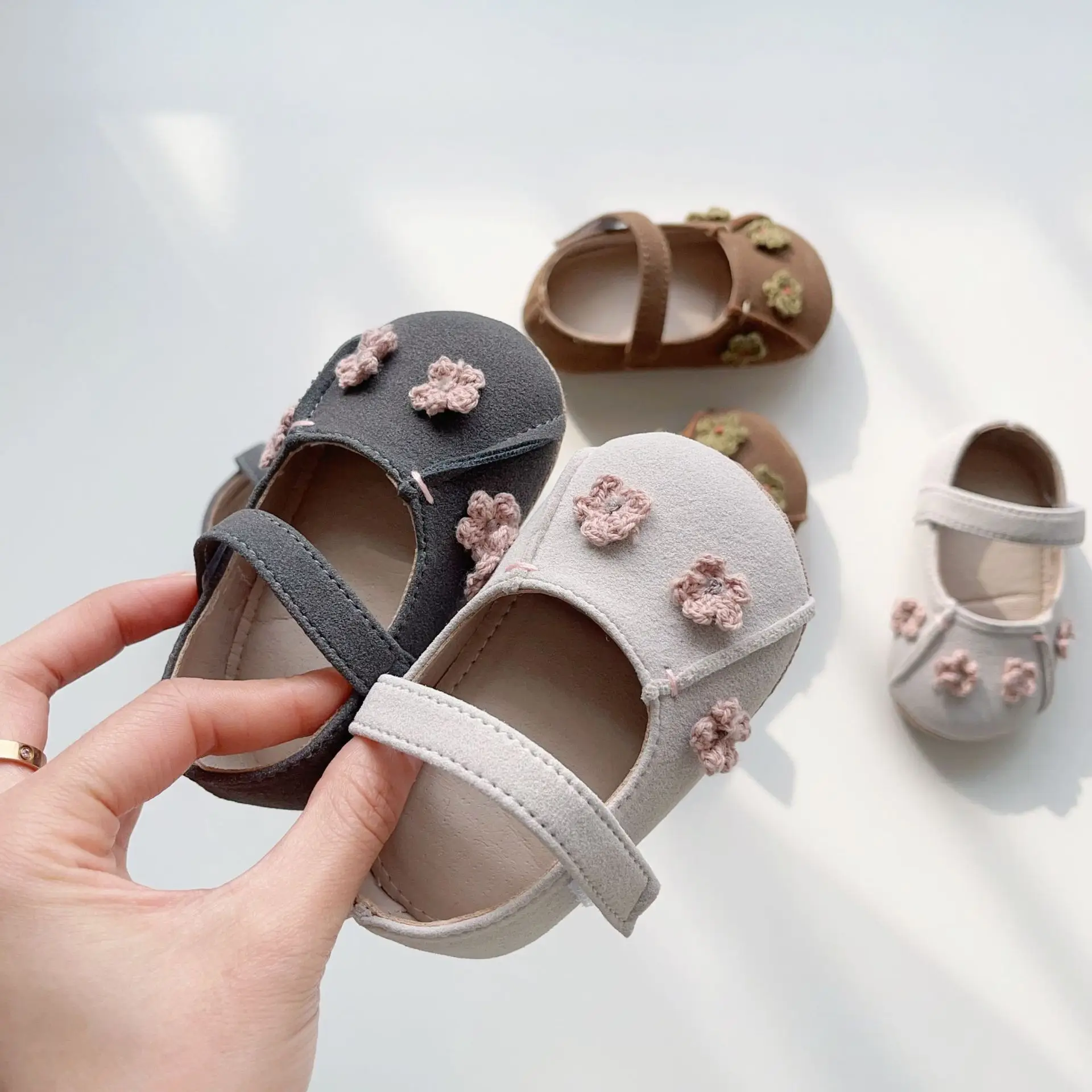 Baby Bow Shoes Brown Non-Slip Soft Sole — feature 4