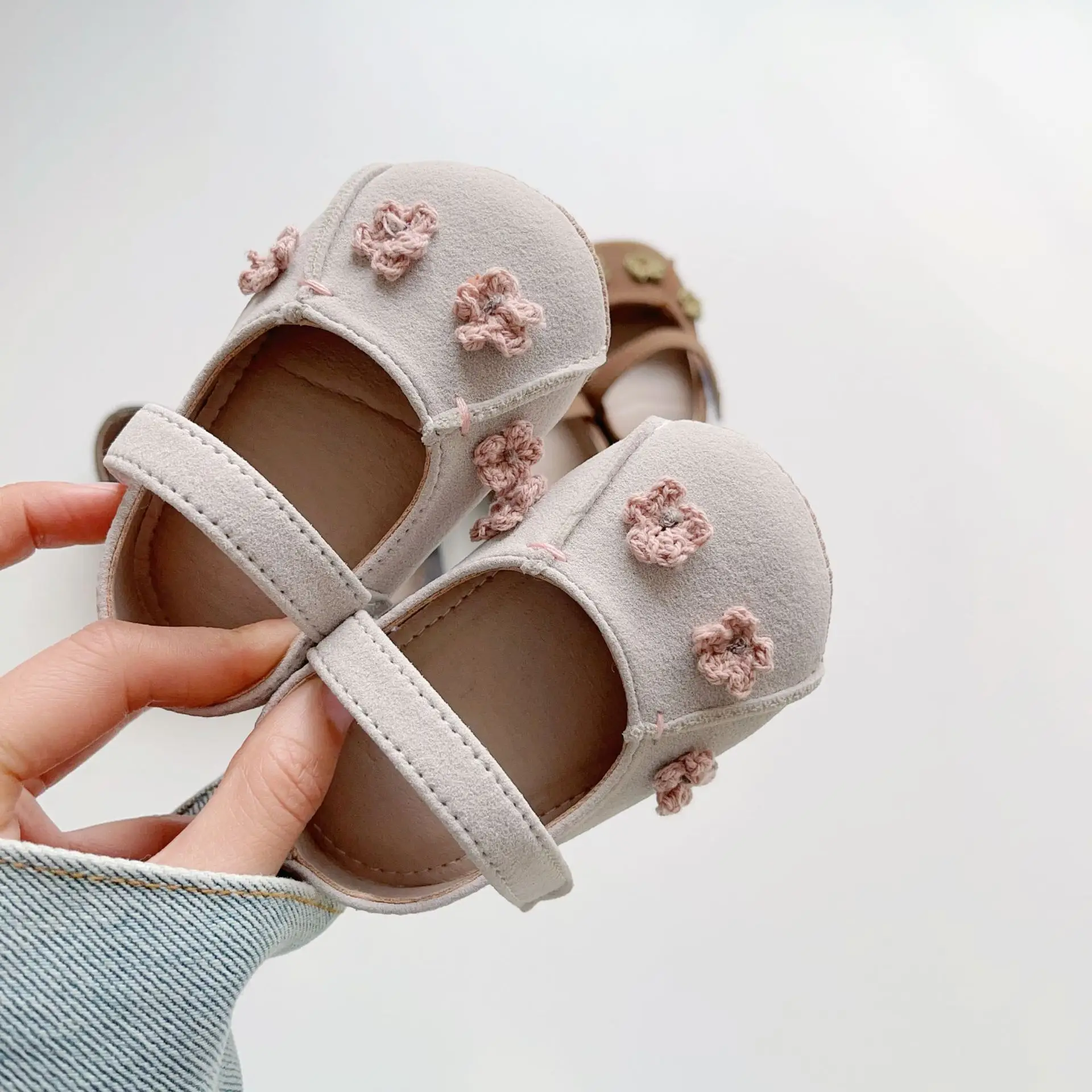 Baby Bow Shoes Brown Non-Slip Soft Sole — feature 7