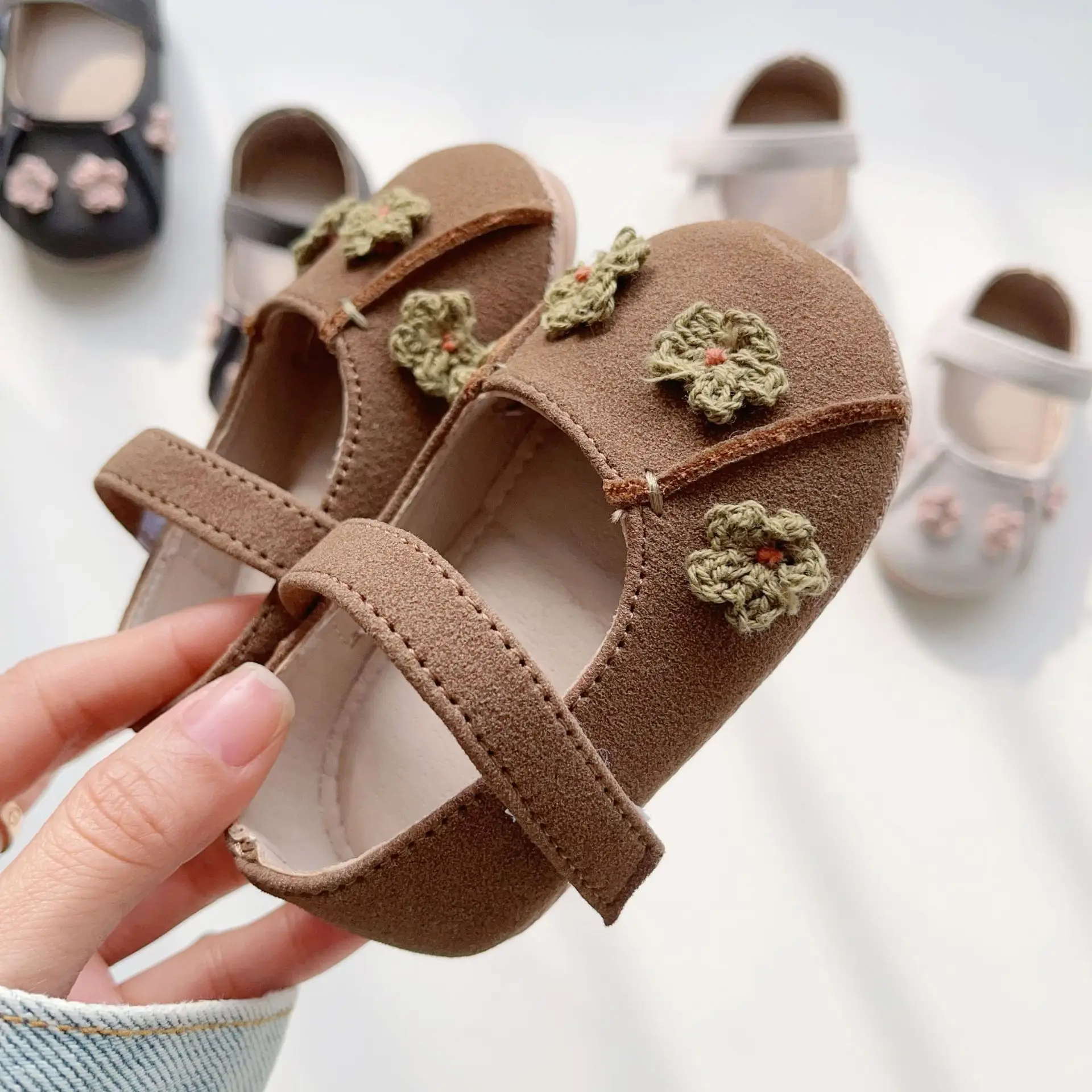 Baby Bow Shoes Brown Non-Slip Soft Sole — feature 9
