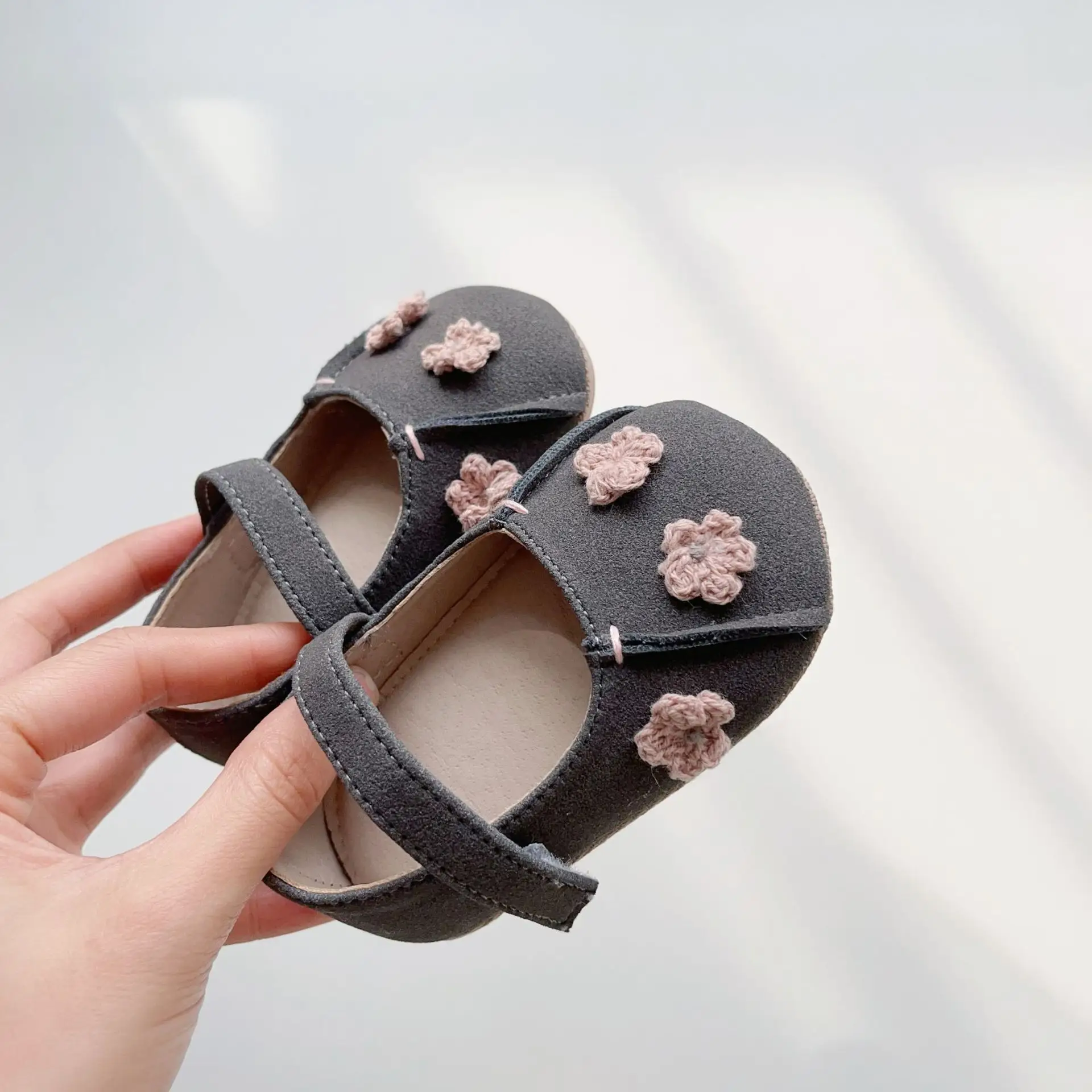 Baby Bow Shoes Brown Non-Slip Soft Sole