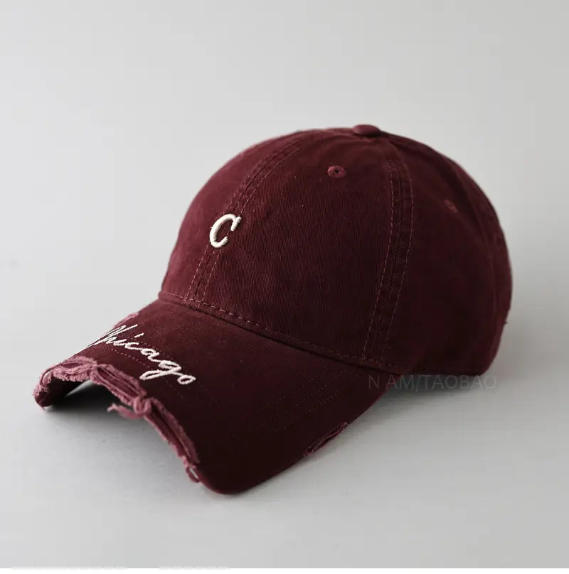 Men's Grey Denim Baseball Cap with Letter Embroidery - Image 6