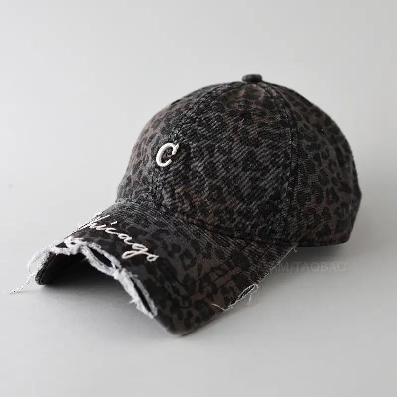 Men's Grey Denim Baseball Cap with Letter Embroidery - Image 9
