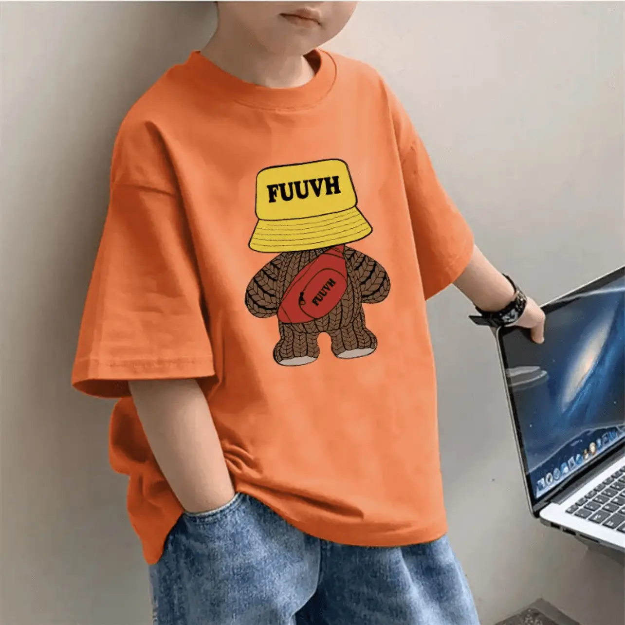 100% Cotton Boys T-Shirt FUUVH Bear Design - Image 11