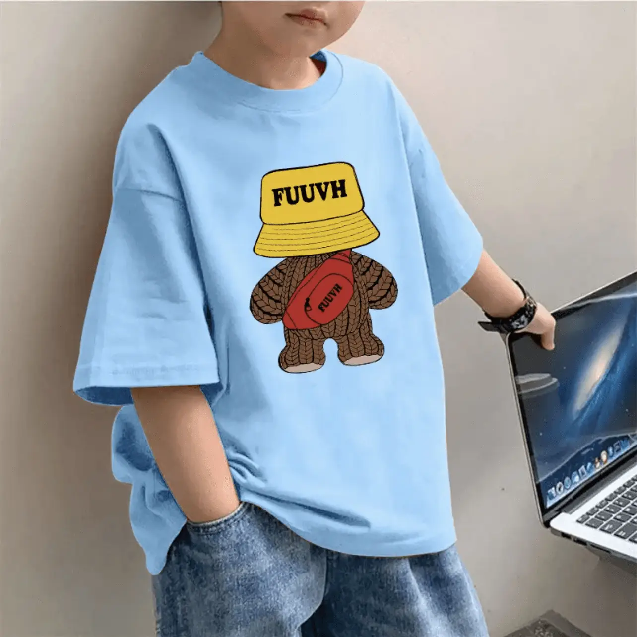 100% Cotton Boys T-Shirt FUUVH Bear Design - Image 13