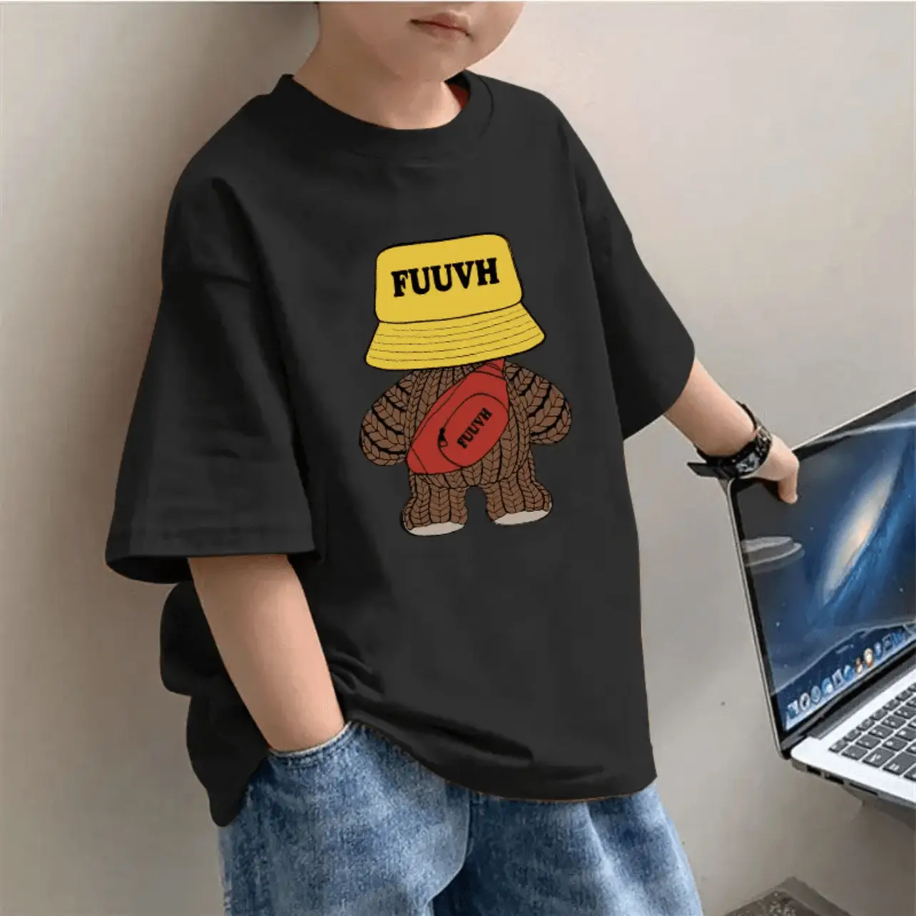 100% Cotton Boys T-Shirt FUUVH Bear Design - Image 6