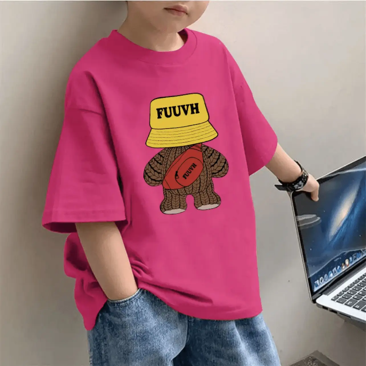 100% Cotton Boys T-Shirt FUUVH Bear Design - Image 8