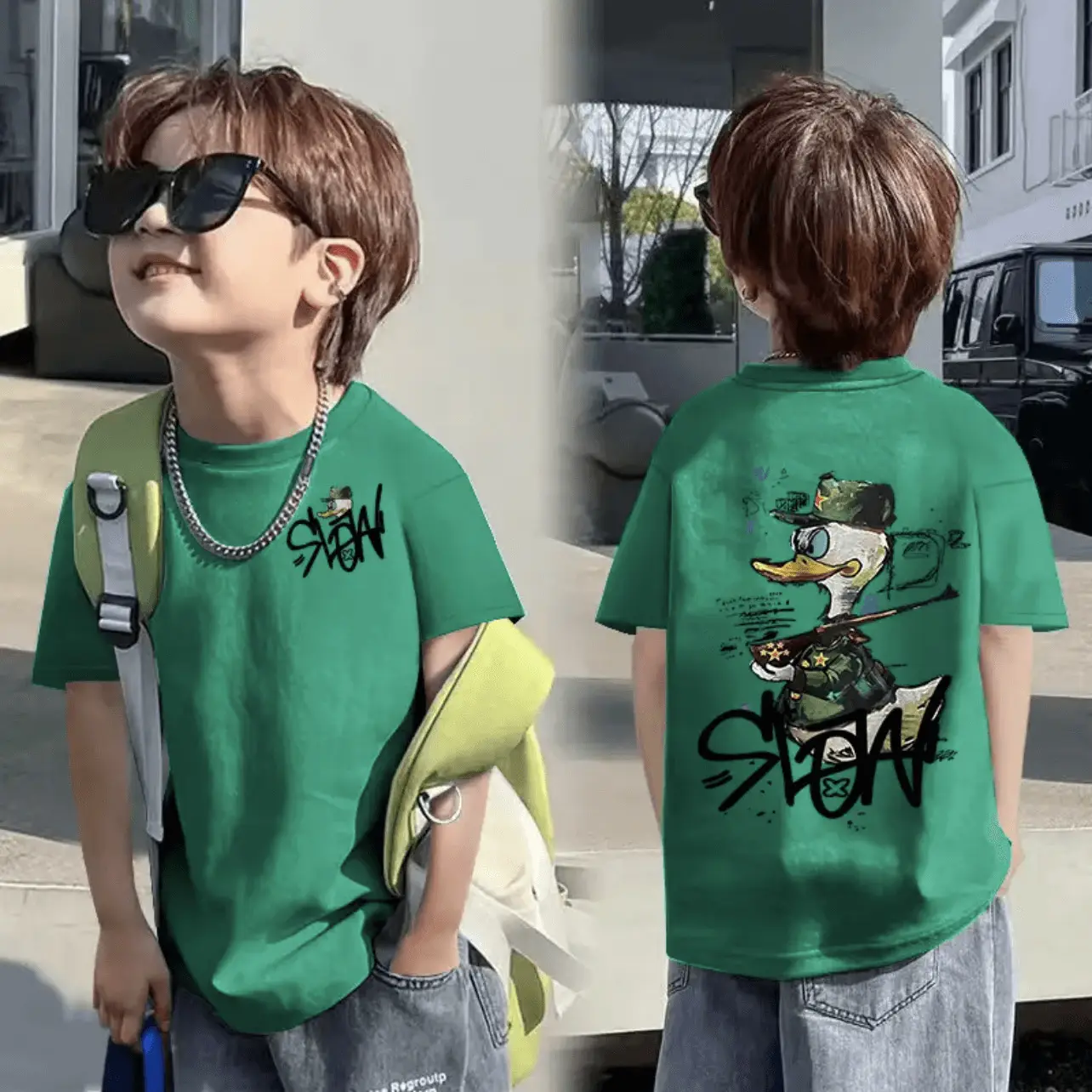 Children's Black Graphic T-Shirt Boys 8-15Yr Summer Wear - Image 6