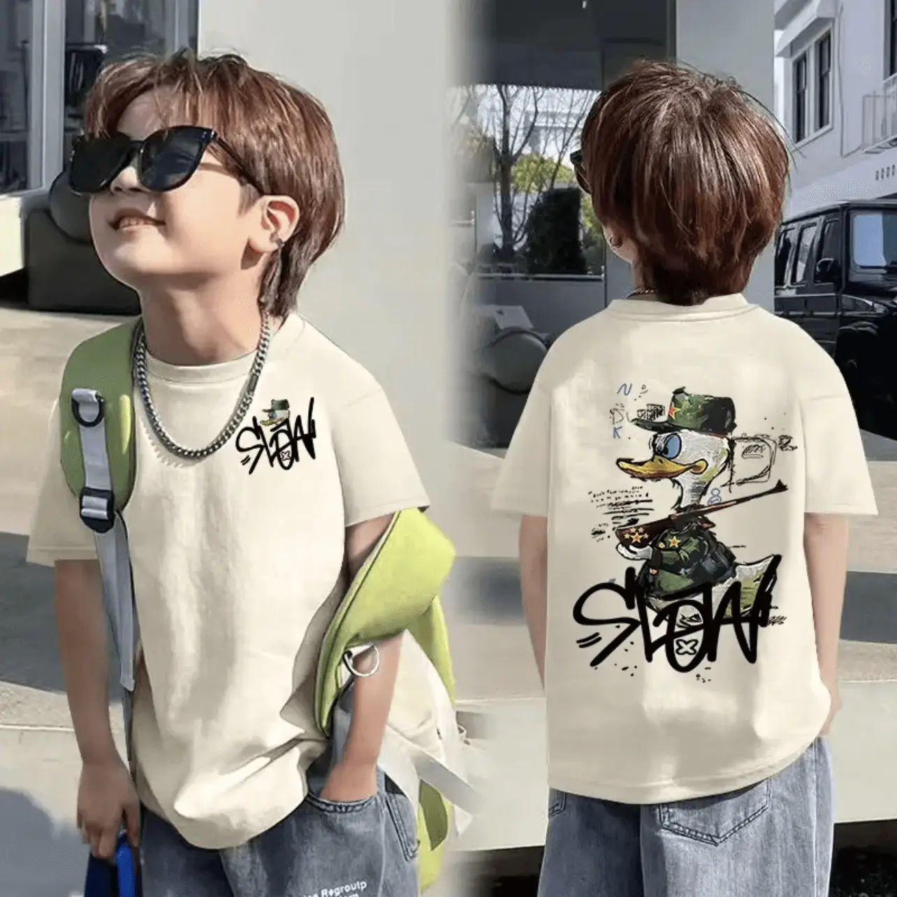 Children's Orange Astronaut T-Shirt 8-15Yr Cotton - Image 8