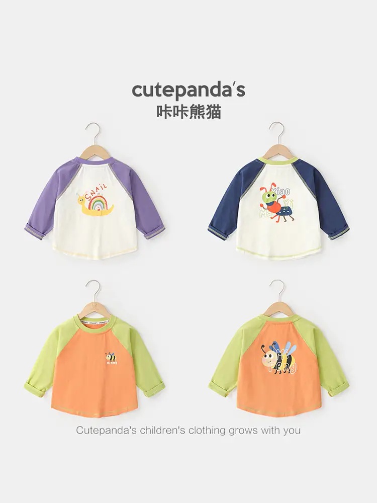 Kaka Panda Boys Long Sleeve T-Shirt Girls Spring Base Top - Image 7