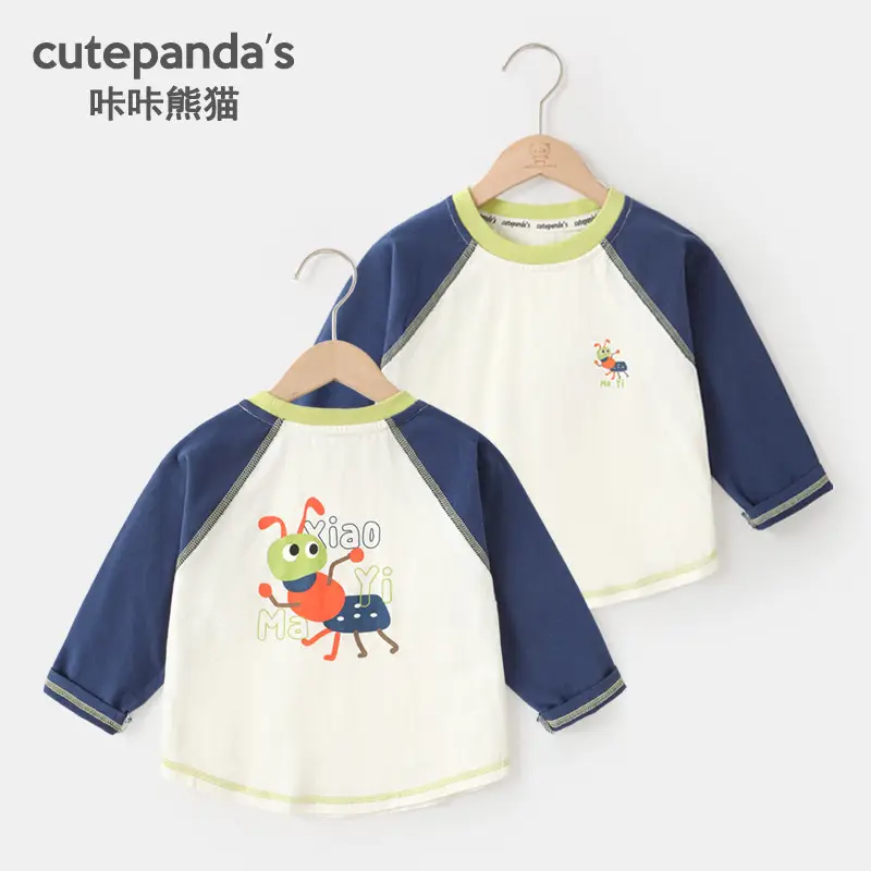 Kaka Panda Boys Long Sleeve T-Shirt Girls Spring Base Top - Image 2
