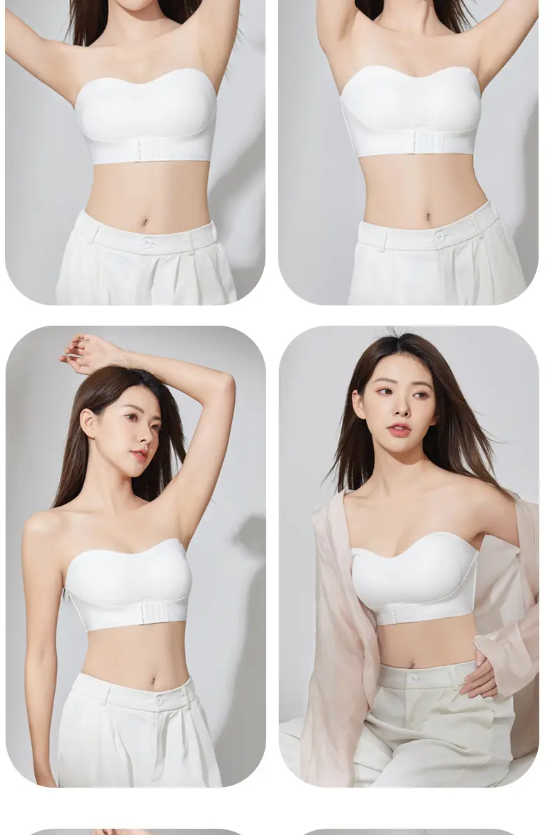 Strapless Underwear Bra Women's Push-up Small Chest Non-slip Wrap Chest Anti-walking Traceless Strapless Strapless Thin Invisible Beautiful Back — feature 26