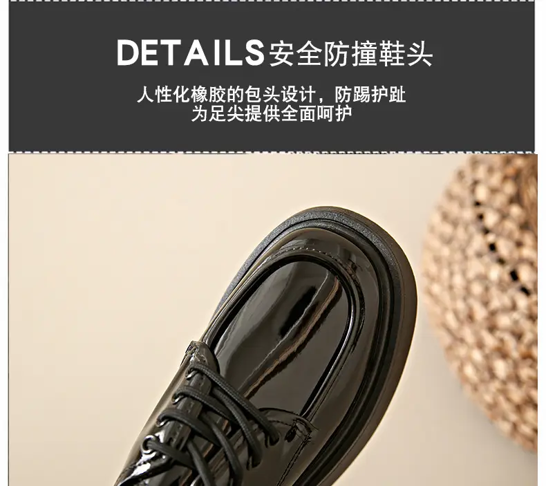 Women's Black Lace-up Leather Shoes 2025 Spring Autumn — feature 10