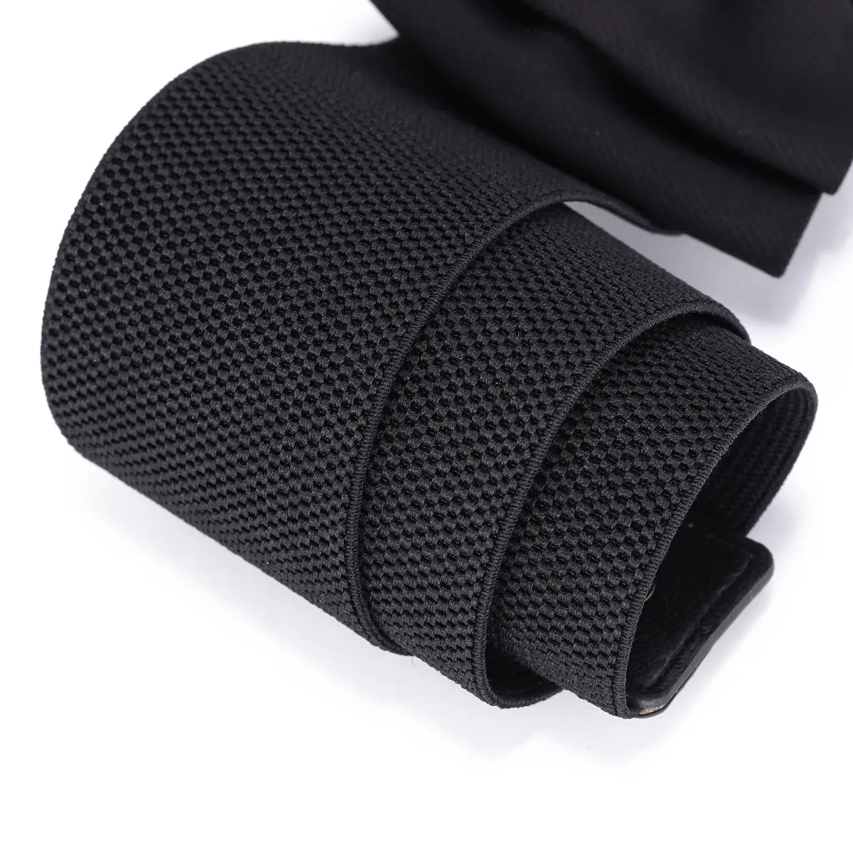 Heart Shaped Rhinestone Belt for Women Black Wide Elastic