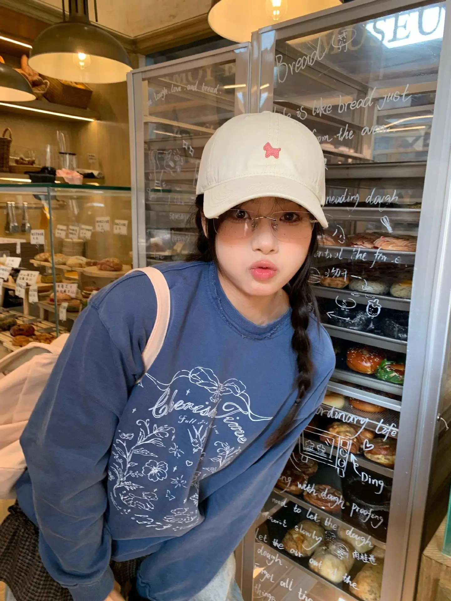 Women's Blue Embroidered Baseball Cap Small
