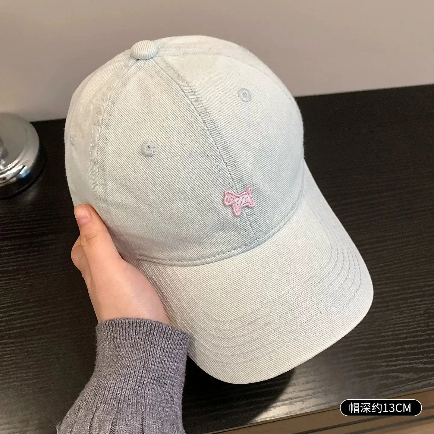 Women's Blue Embroidered Baseball Cap Small