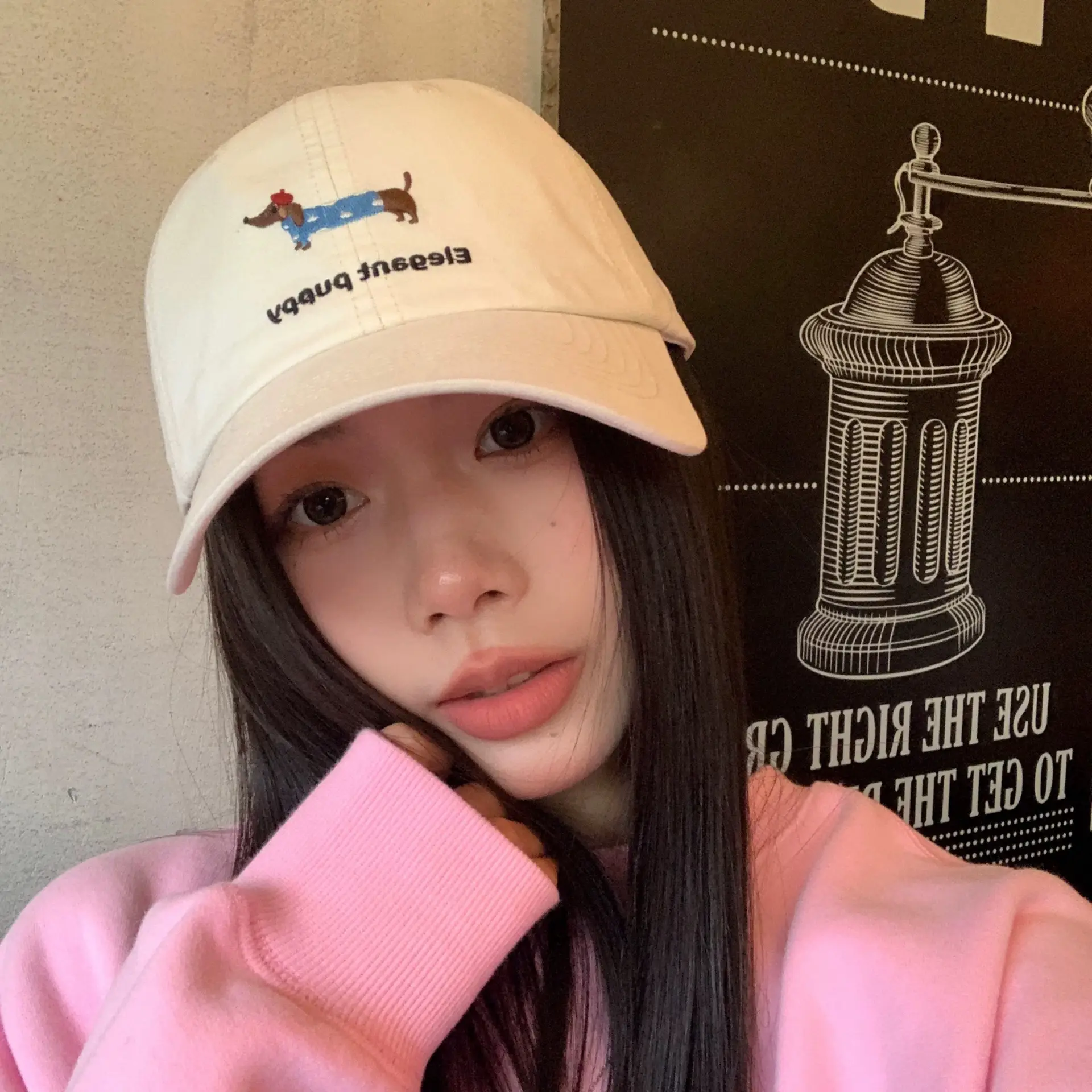 Black Elegant Puppy Hat for Women - Image 2