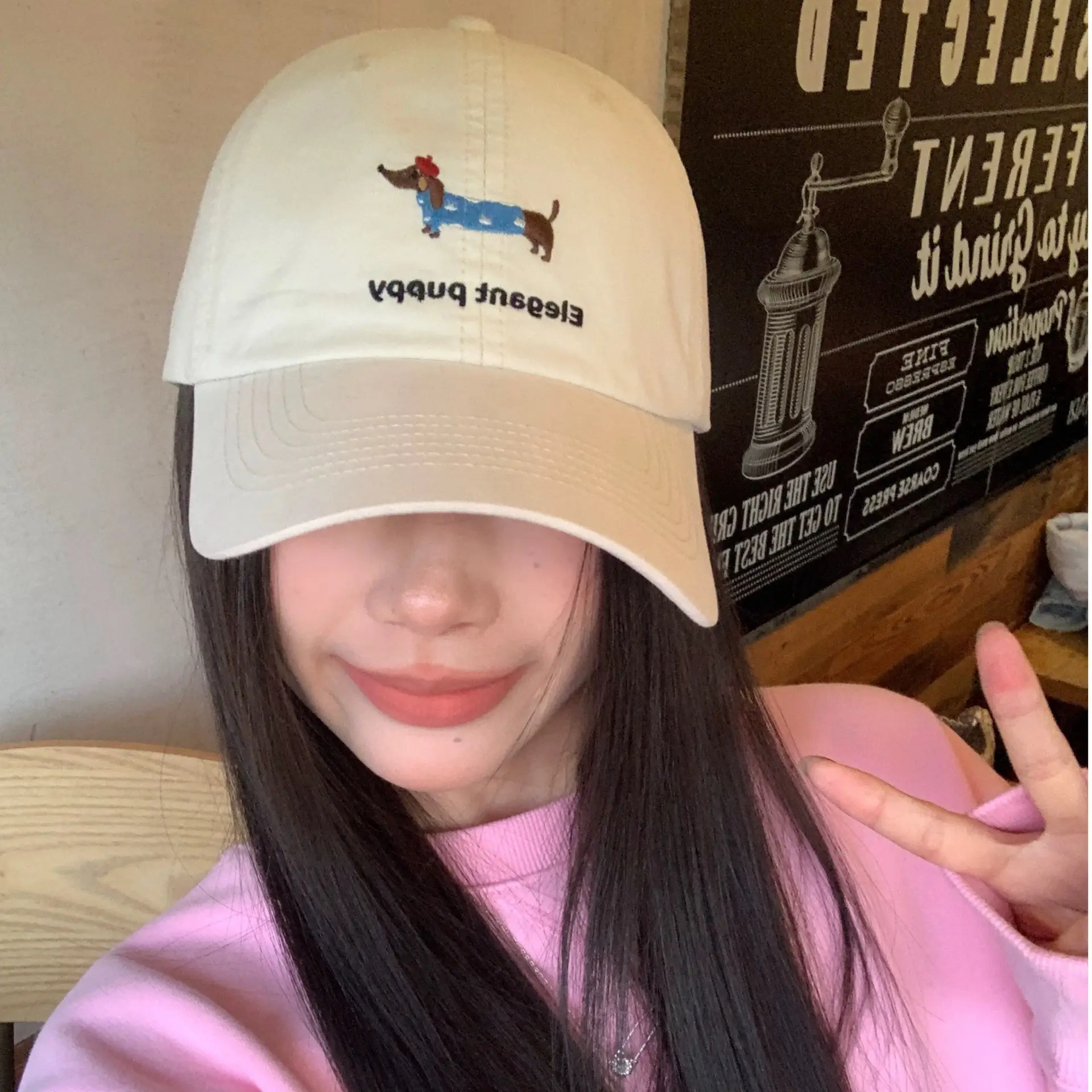 Black Elegant Puppy Hat for Women - Image 3