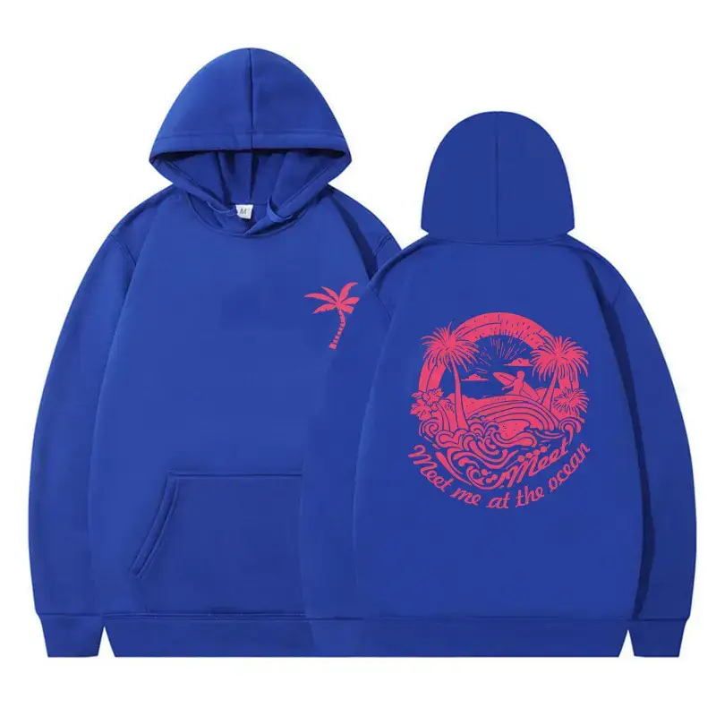 Pink Hooded Hoodie with Tropical Print for Women