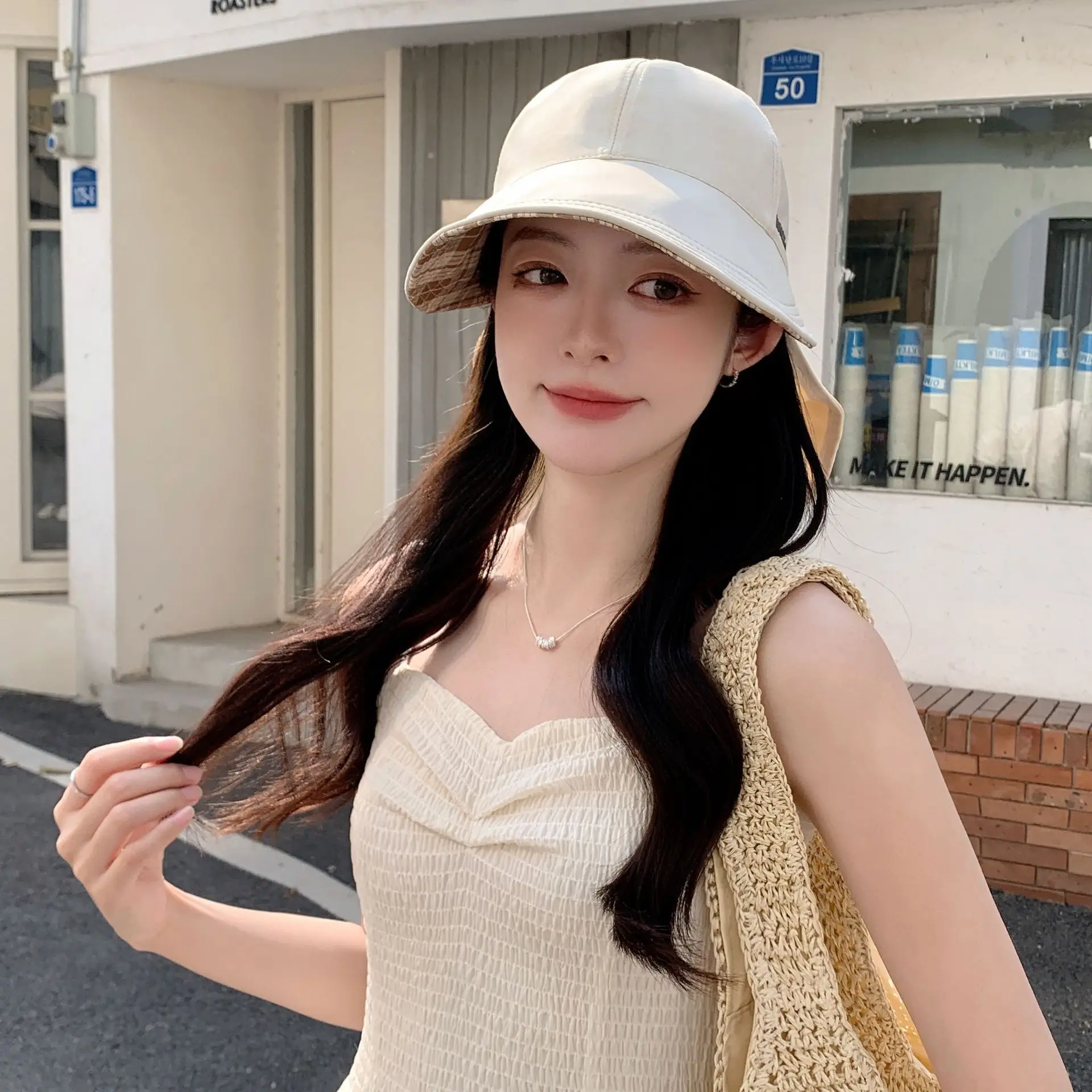 Women Double Sided Sun Hat SPF50 UV Protective