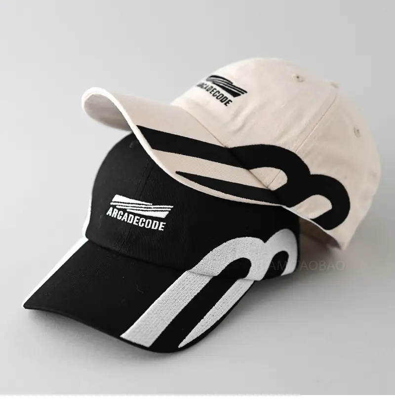 Niche Personality Letter Embroidered Baseball Cap White Black — feature 5