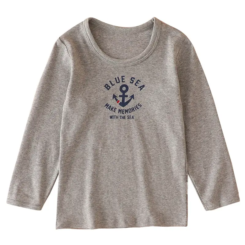 Blue Striped Kids T-Shirt Grey Cotton 2-Pack - Image 8