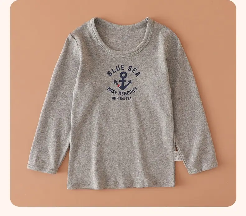 Blue Striped Kids T-Shirt Grey Cotton 2-Pack — feature 36