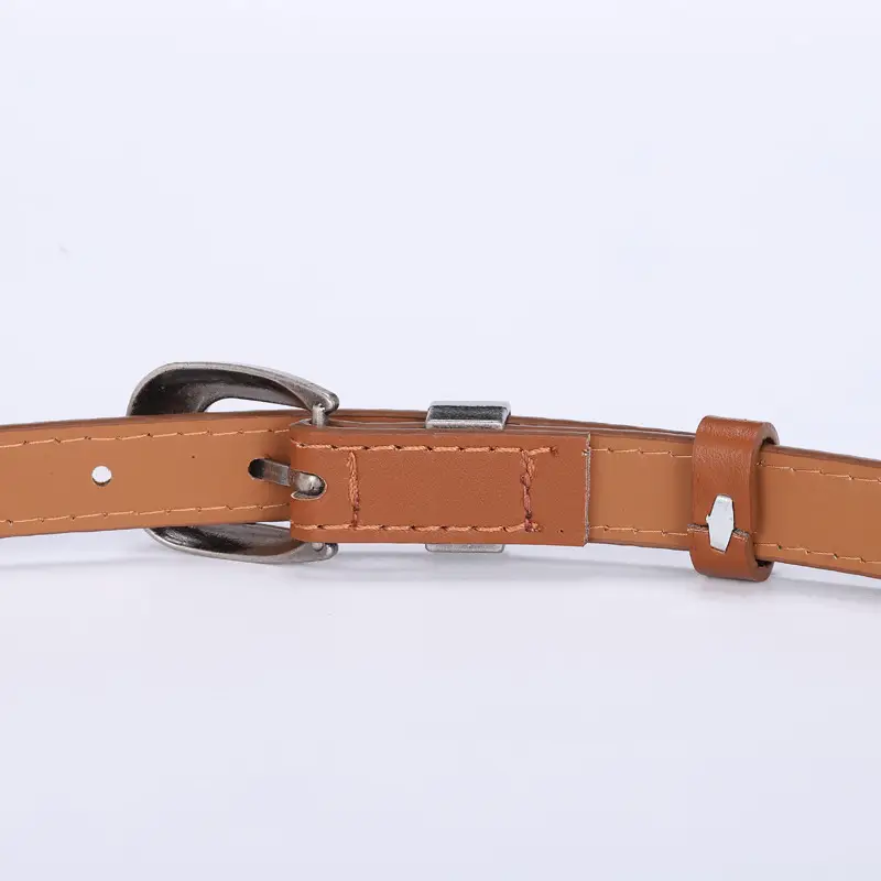 White Leather Belt with Antique Silver Buckle