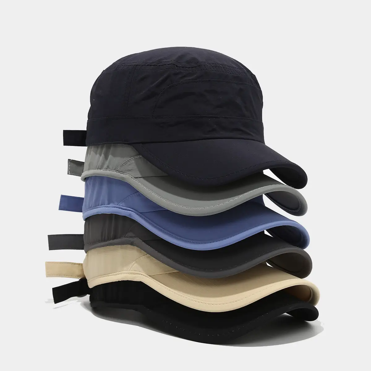 Women's Grey & Black Flat Cap Sunscreen Hat - Image 8