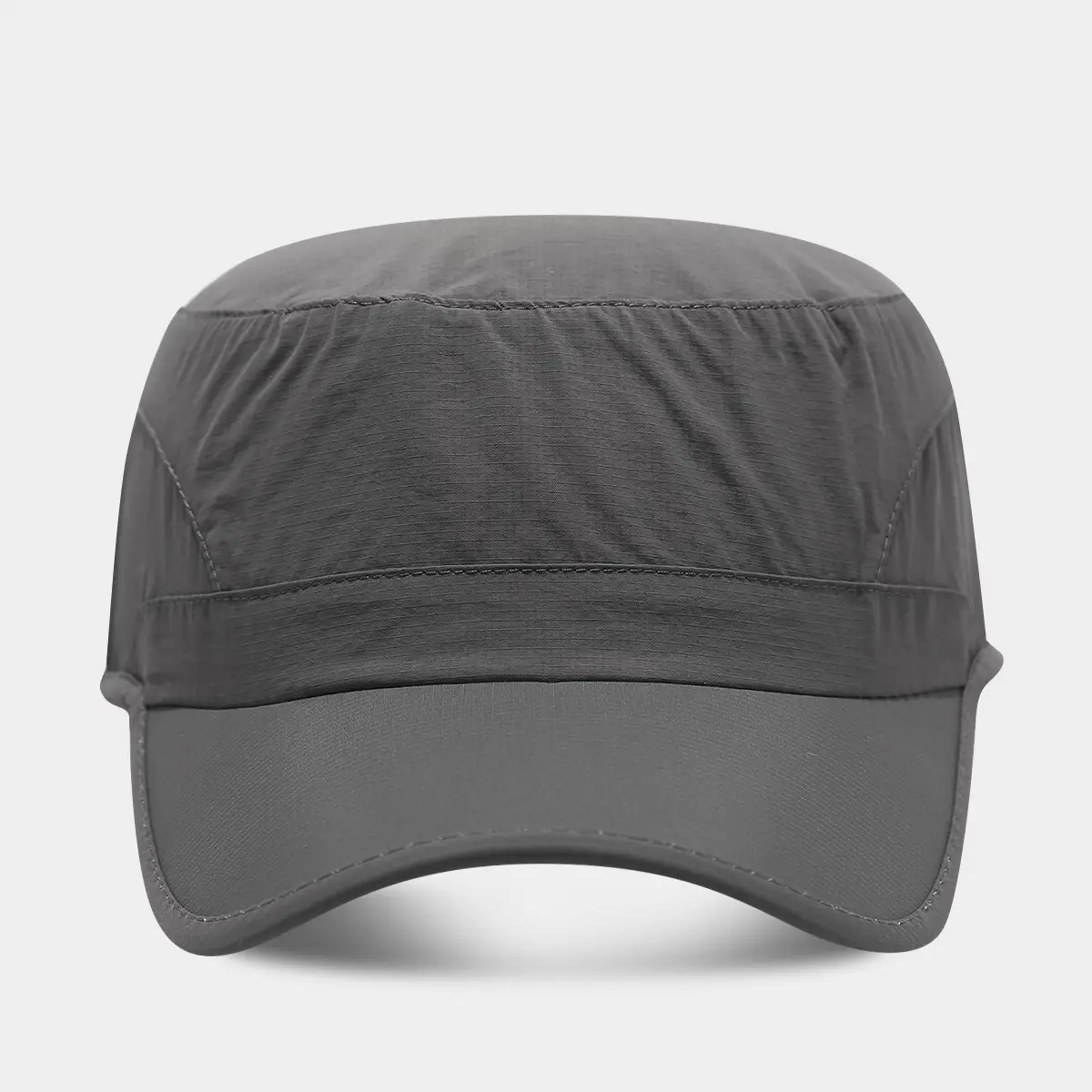 Women's Grey & Black Flat Cap Sunscreen Hat - Image 10