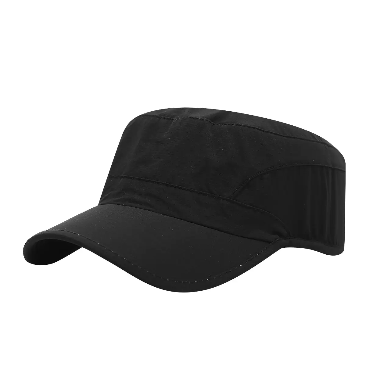 Women's Grey & Black Flat Cap Sunscreen Hat - Image 11