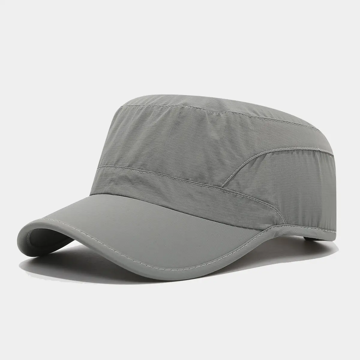 Women's Grey & Black Flat Cap Sunscreen Hat - Image 3